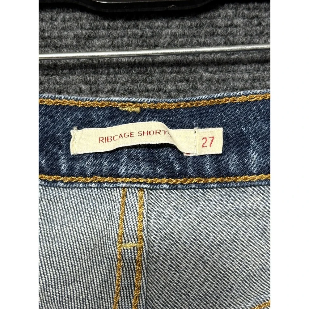 Levi's Premium 501 Original Shorts Women 27 Blue Excellent Distressed Cut Off